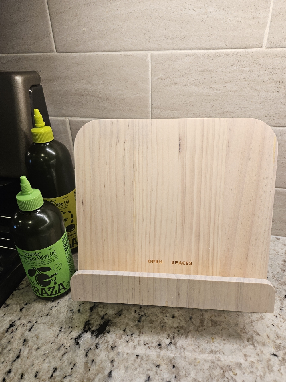 Natural Wood Cookbook Stand